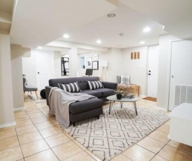 Trendy 1BR Basement with Laundry & Covered Parking